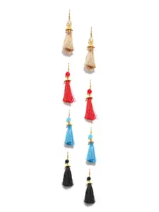 Zaveri Pearls Set of 4 Tasseled Drop Earrings