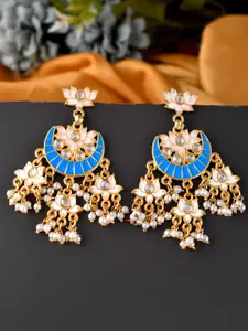 Silvermerc Designs Gold-Plated Contemporary Chandbalis Earrings