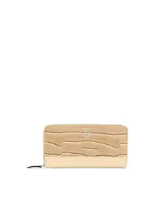 Caprese Women Abstract Textured Leather Zip Around Wallet