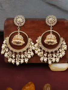 ANIKAS CREATION Gold-Plated Chandbalis Earrings