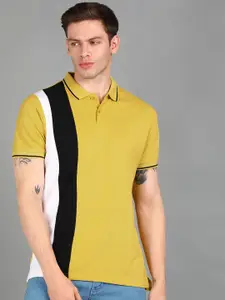 Urbano Fashion Men Colourblocked Polo Collar Slim Fit T-shirt