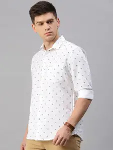 Classic Polo Spread Collar Slim Fit Printed Casual Shirt