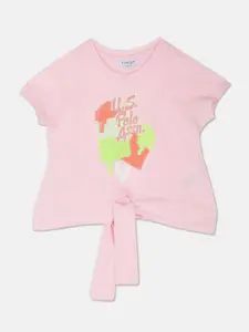 U.S. Polo Assn. Kids Girls Printed Pure Cotton T-shirt