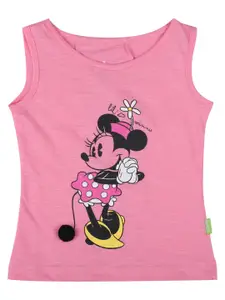 Bodycare Kids Girls Minnie Mouse Printed Sleeveless Cotton T-shirt