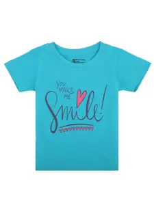Bodycare Kids Infant Girls Typography Printed Cotton T-shirt