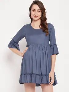 NABIA Bell Sleeves Maternity Fit & Flare Dress