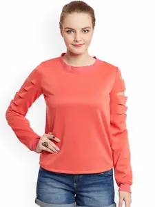 THE SILHOUETTE STORE THE SILHOUETTE STORE Women Orange Solid Sweatshirt