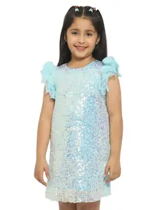 Nauti Nati Kids Embellished Sequinned Net A-Line Dress