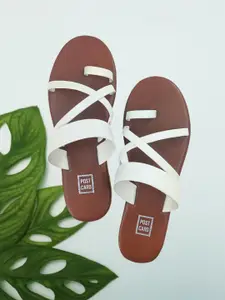 POSTCARD Women No Back Strap One Toe Flats