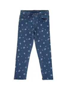Peter England Girls Jogger Printed Cotton Jeans