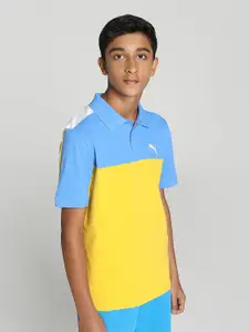 Puma Boys Colourblocked Youth Polo Collar Regular Fit T-shirt