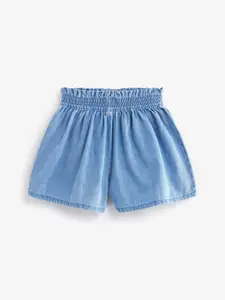 NEXT Girls Pure Cotton High-Rise Denim Shorts