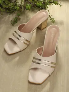 ICONICS Open Toe Open Back Block Heels