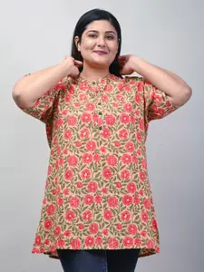 Swasti Women Plus Size Floral Printed Pure Cotton Kurti