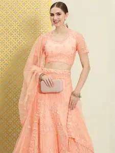 House of Pataudi Women Jashn Sequinned Embroidered Stitched Lehenga & Blouse With Dupatta