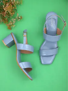 ICONICS Square Toe Heels With Buckles