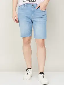 Forca by Lifestyle Men Mid Rise Washed Denim Shorts