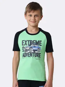 Van Heusen Boys Typography Printed Cotton Smart Tech Easy Stain Release T-Shirt