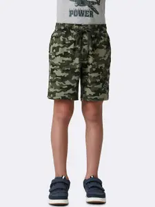 Van Heusen Boys Camouflage Printed Mid-Rise Smart Tech Easy Stain Release Sports Shorts