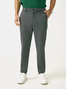The Pant Project Charcoal Slim-Fit Wrinkle-Free Power-Stretch Knitted Trousers