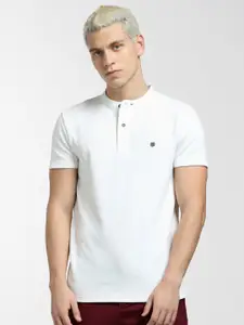 Jack & Jones Men Mandrain Collar Slim Fit Cotton T-shirt