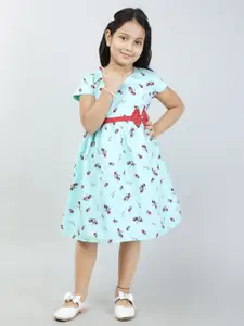 Todd N Teen Girls Floral Printed Cotton A-Line Dress