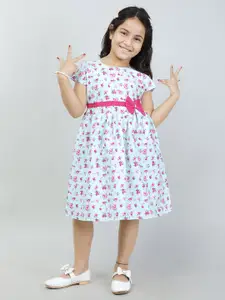 Todd N Teen Girls Floral Printed Cotton A-Line Dress