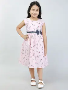 Todd N Teen Girls Floral Printed A-line Cotton Dress
