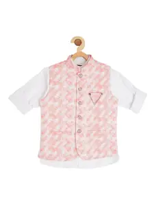 CAVIO Boys Printed Nehru Jacket With Shirt