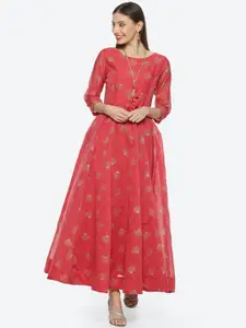 Biba Floral Printed Maxi Ethnic Dress