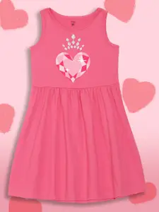 YK Disney Girls Disney Princess Graphic Printed Pure Cotton Dress