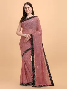 Fashion Basket Checked embellished Sequinned Saree