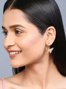 ToniQ Gold-Plated Contemporary Drop Earrings