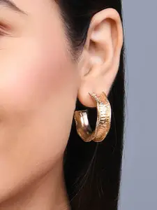 ToniQ Gold-Plated Circular Half Hoop Earrings