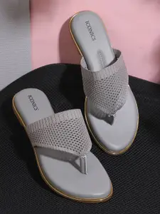 ICONICS Women Woven Design Open Toe Flats