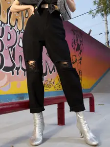 Noh.Voh - SASSAFRAS Kids Girls Carrot Relaxed Fit Highly Distressed Ripped Cotton Jeans