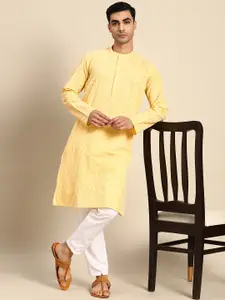 Anouk Embroidered Chikankari Kurta With Pyjamas