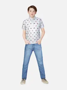Gini and Jony Boys Printed Polo Collar Cotton T-shirt