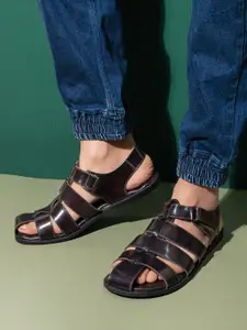 One8 Men Leather Fisherman Sandals