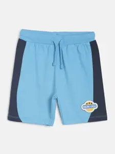MINI KLUB Boys Colourblocked Pure Cotton Regular Fit Shorts