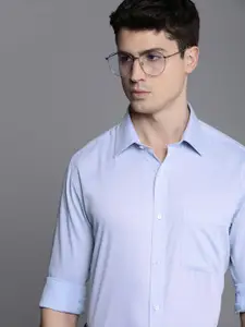 Raymond Men Pure Cotton Self Design Textured Slim Fit Formal Shirt