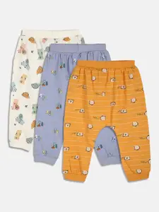 MINI KLUB Infant Boys Pack Of 3 Printed Cotton Regular Fit Joggers
