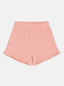 MINI KLUB Infants Striped Mid Rise Ruffles Details Pure Cotton Shorts