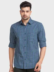 ColorPlus Men Tailored Fit Checked Cotton Casual Shirt