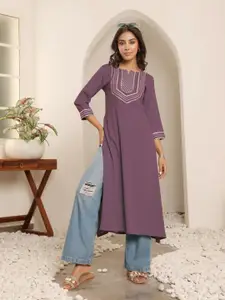 Varanga Geometric Embellished Gotta Patti Crepe Straight Kurta