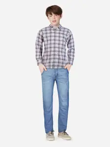 Gini and Jony Boys Checked Cotton Casual Shirt