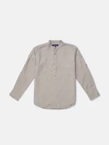 Gini and Jony Boys Vertical Striped Mandarin Collar Cotton Casual Shirt