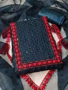 KALINI Embroidered Organza Unstitched Dress Material