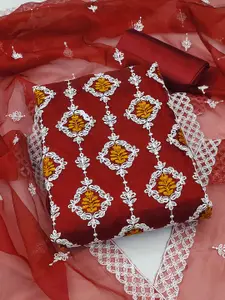 KALINI Embroidered Organza Unstitched Dress Material