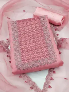 KALINI Embroidered Organza Unstitched Dress Material With Dupatta